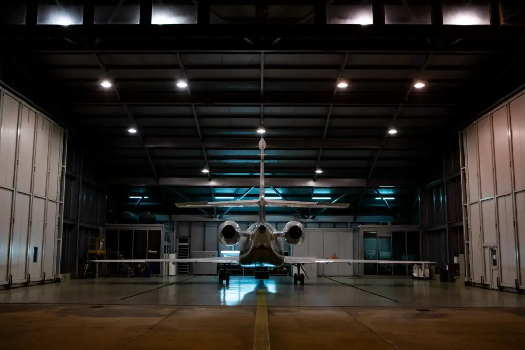 aircraft in hangar